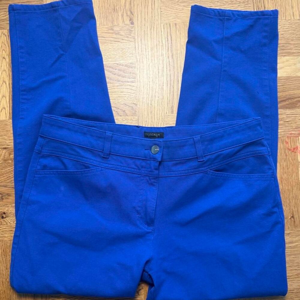 Escada Royal Blue Straight Leg Pants Size 42